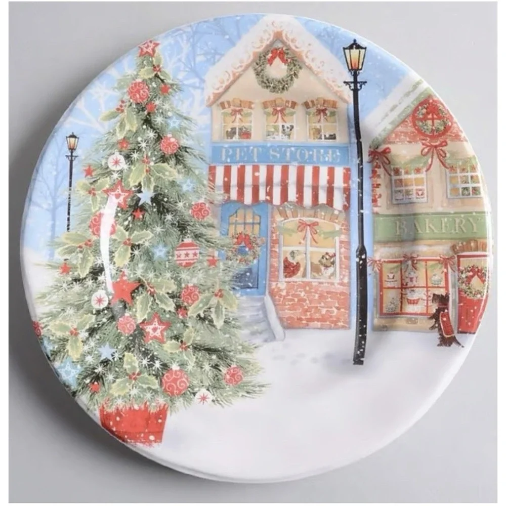 Christmas Village By Pier 1 Replacement Pet Store Salad‎ Plate Discontinued